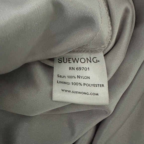 Sue Wong Platinum Embroidered Mesh Overlay Cocktail Dress Women's Size 6 - Picture 8 of 9